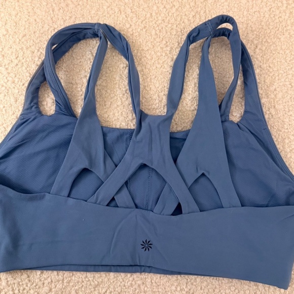 Athleta Asana Sports Bra Cottage Blue | Strappy Crossback | Size L - Picture 3 of 5